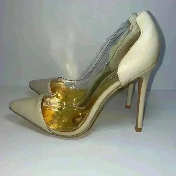 New Cape Robbin with Clear and ivory pointed toe 4.5 Heel Size 9 minor flaws - Picture 4 of 14